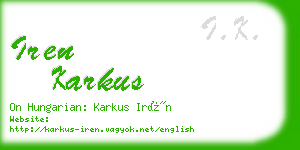 iren karkus business card